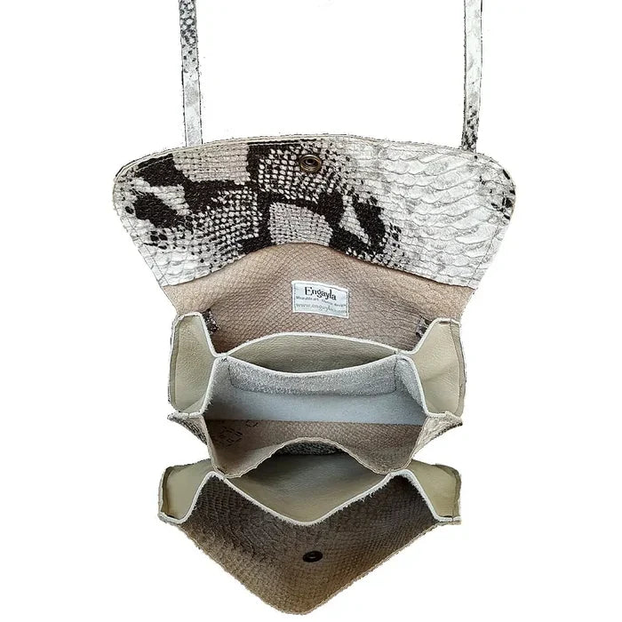 Neutral Leather Crossbody Purse Multi-Pocket Travel | Engayla