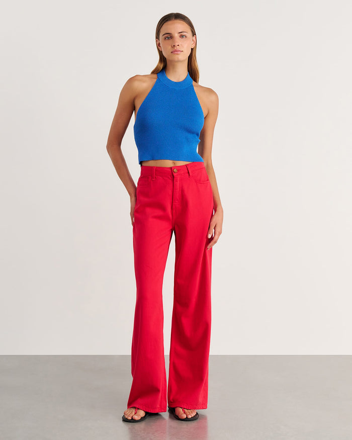 JAG nfw knit halter top oceanblue