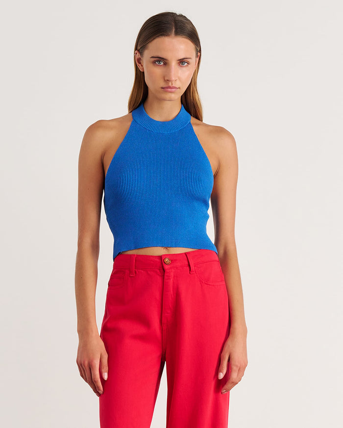 JAG nfw knit halter top oceanblue