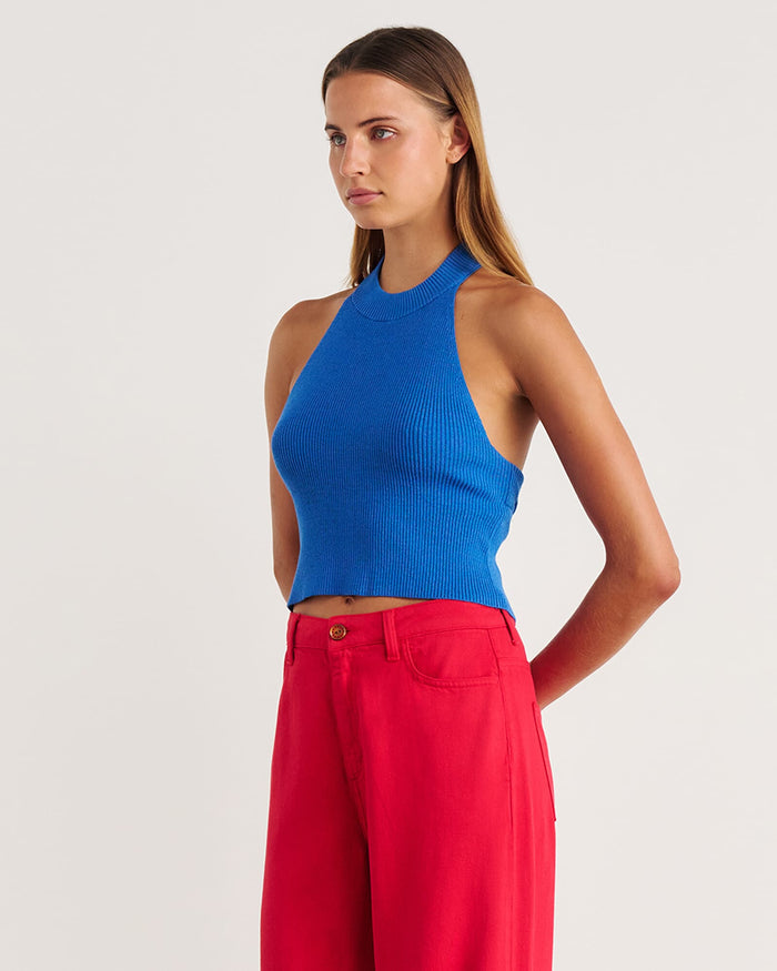 JAG nfw knit halter top oceanblue