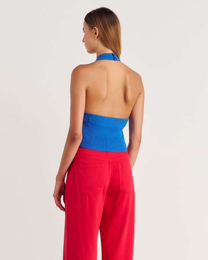 JAG nfw knit halter top oceanblue