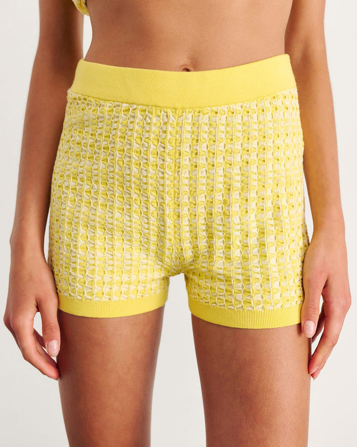 JAG nfw mini knit short yellowmulti