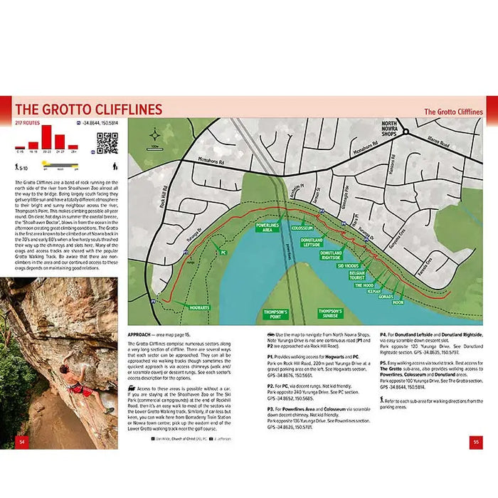 nowra rock climbing guide book simon carter onsight photography the grotto