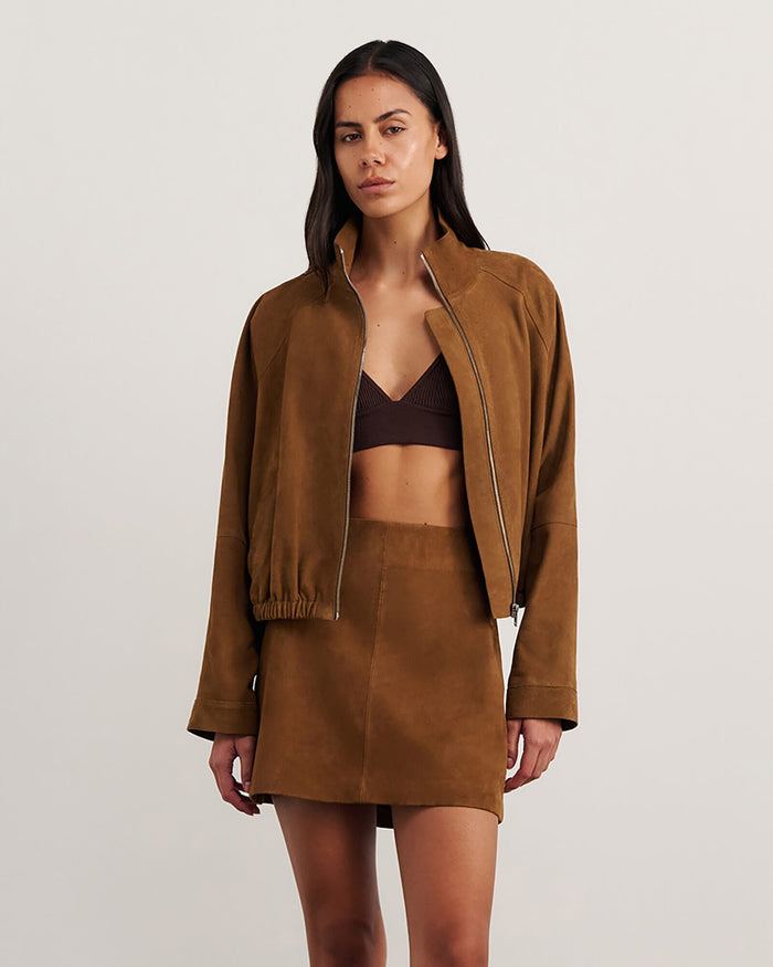 JAG ophelia suede bomber biscuit