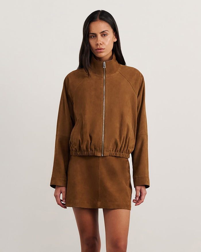 JAG ophelia suede bomber biscuit