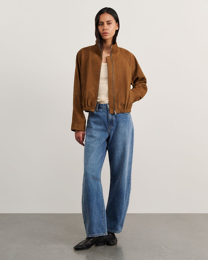JAG ophelia suede bomber biscuit