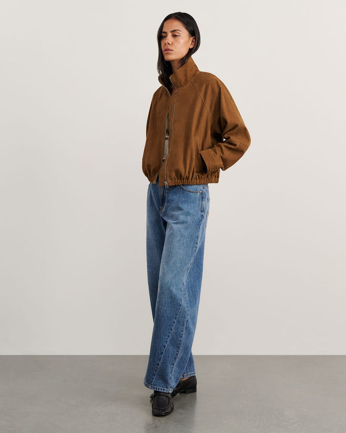JAG ophelia suede bomber biscuit