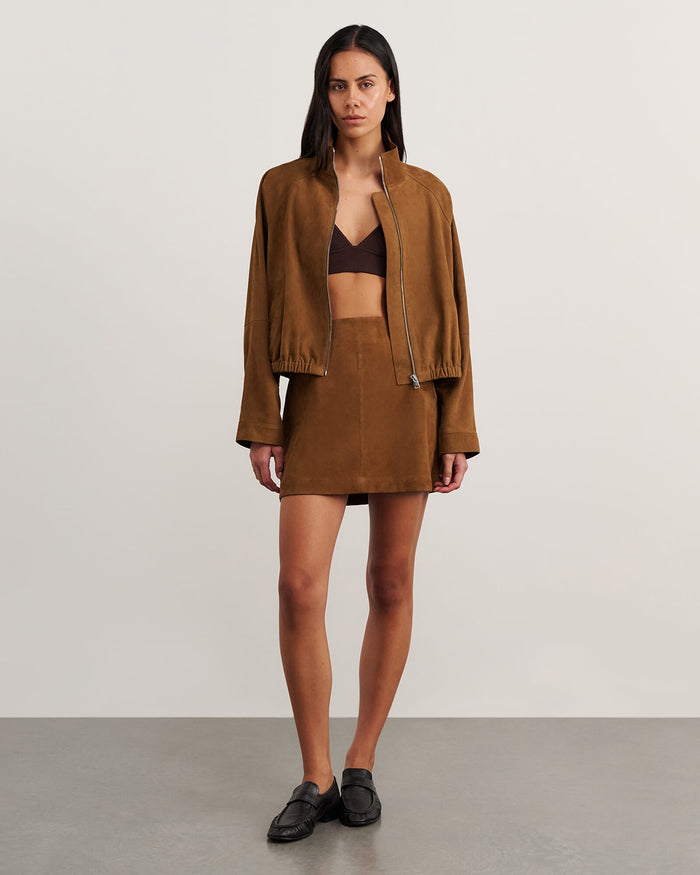 JAG ophelia suede mini skirt biscuit