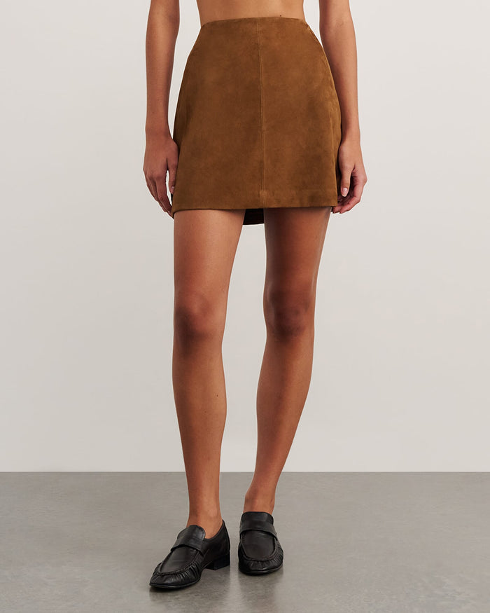JAG ophelia suede mini skirt biscuit