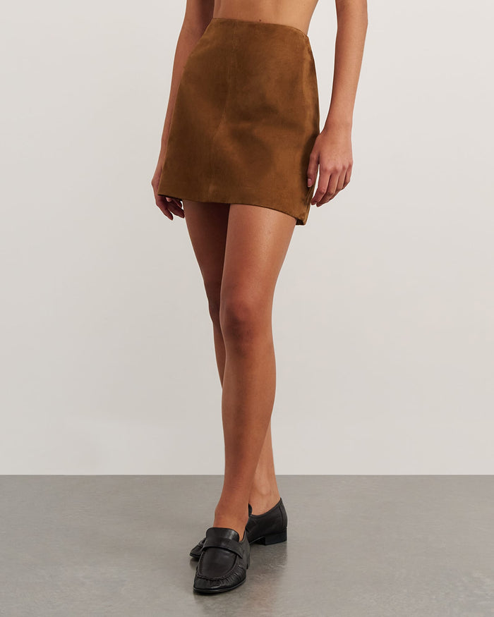 JAG ophelia suede mini skirt biscuit