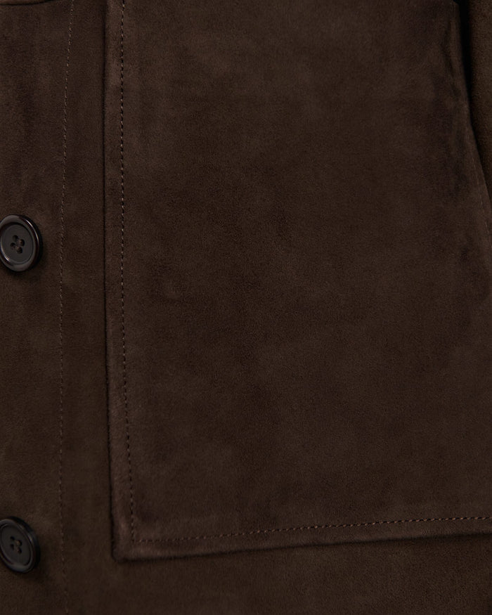 JAG ophelia suede crop shacket darkchocolate