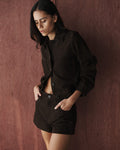 JAG ophelia suede short darkchocolate