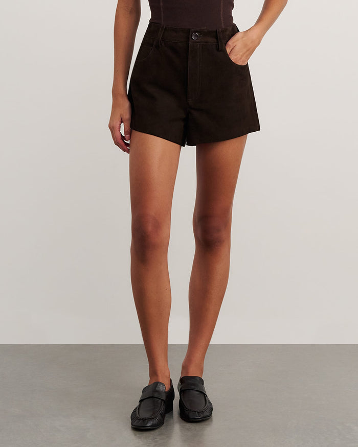 JAG ophelia suede short darkchocolate