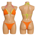 Orange & Neon Pink Brazilian Bikini Set