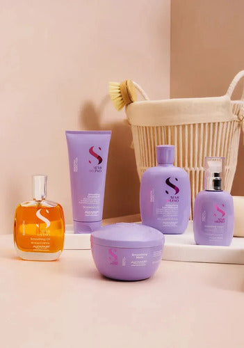 Pack Alfaparf Smooth Shampoo 250ml, Máscara 200ml Y Fluido All In One 125ml Para Cabellos Rebeldes