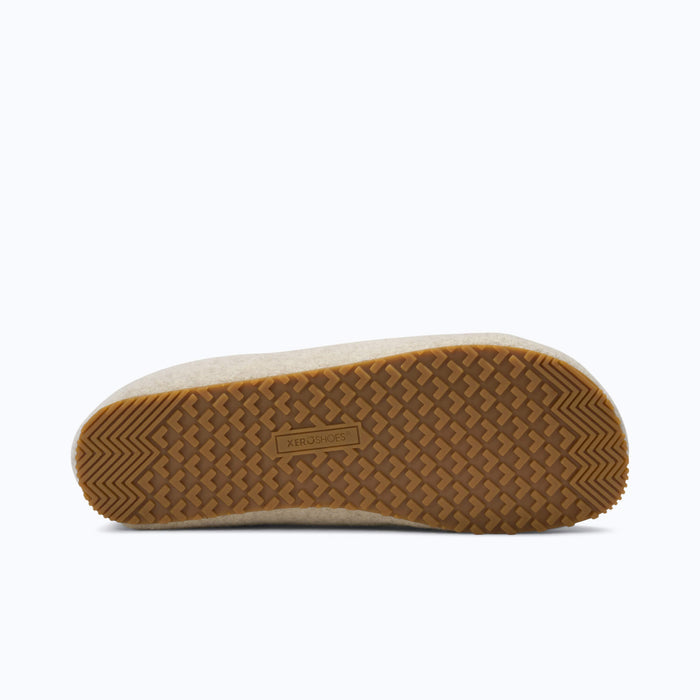 Xero Shoes Pagosa Cozy Men Slipper Outsole in Brown with Toe Facing Right