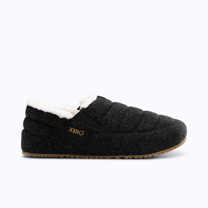Xero Shoes Pagosa Cozy Women Slipper in Black with Toe Facing Right