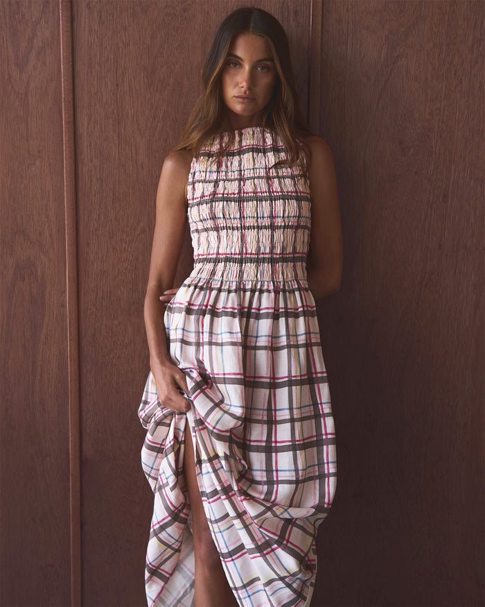JAG painterly dress check