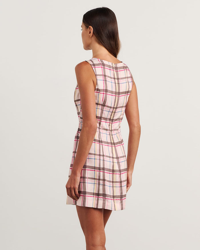 JAG painterly mini dress check
