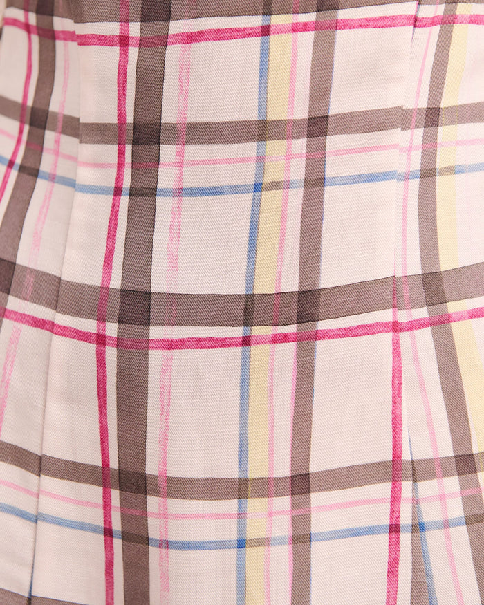 JAG painterly mini dress check