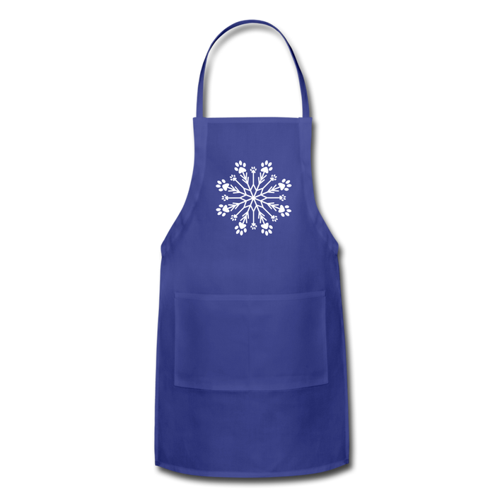 Paw Snowflake Adjustable Apron - royal blue