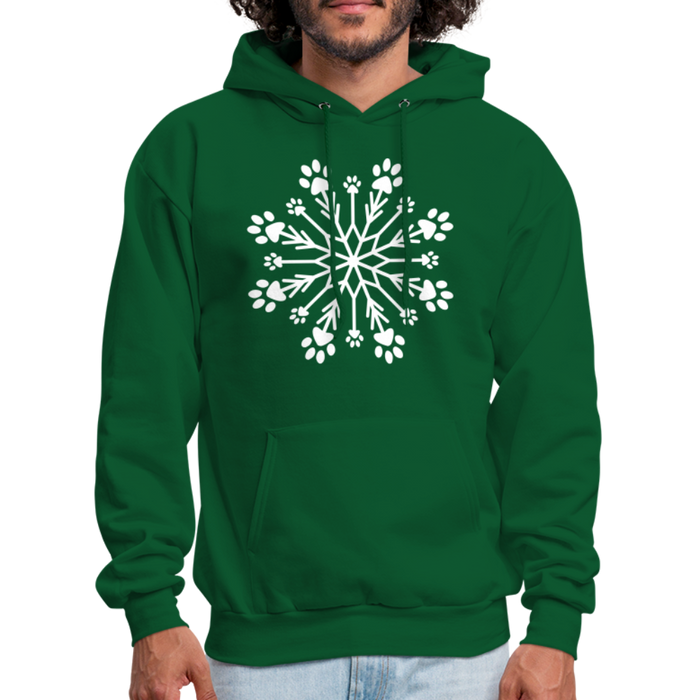Paw Snowflake Classic Hoodie - forest green