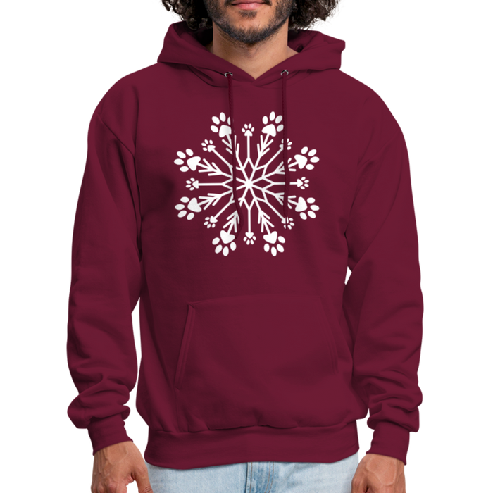 Paw Snowflake Classic Hoodie - burgundy