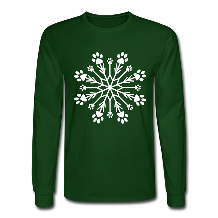 Paw Snowflake Classic Long Sleeve T-Shirt - forest green