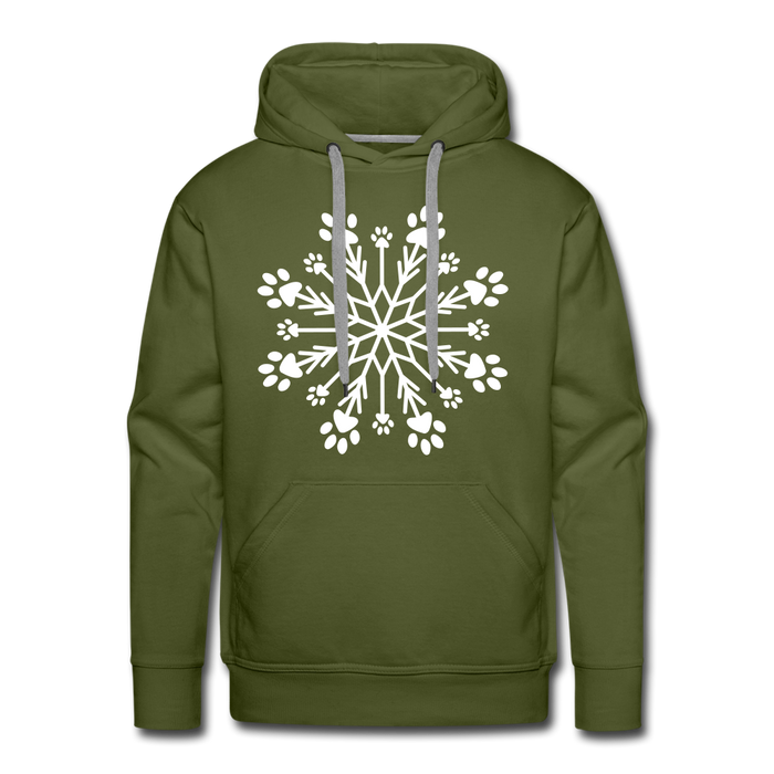 Paw Snowflake Classic Premium Hoodie - olive green