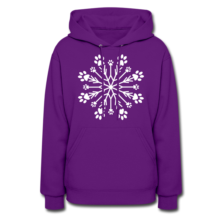 Paw Snowflake Contoured Hoodie - purple