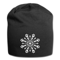 Paw Snowflake Jersey Beanie - black