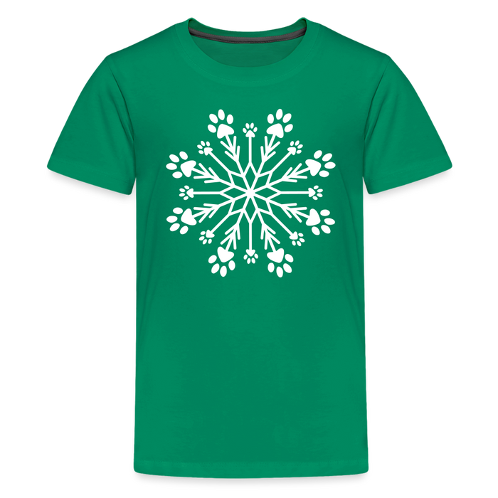 Paw Snowflake Kids' Premium T-Shirt - kelly green