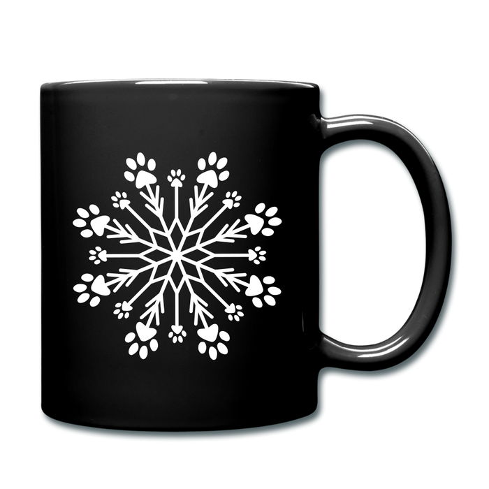 Paw Snowflake Mug - black