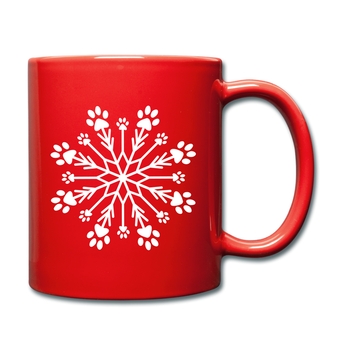 Paw Snowflake Mug - red