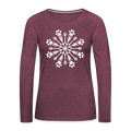 Paw Snowflake Premium Long Sleeve T-Shirt - heather burgundy