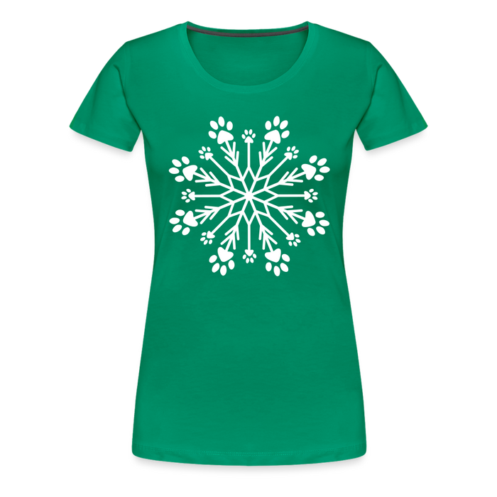 Paw Snowflake Premium T-Shirt - kelly green