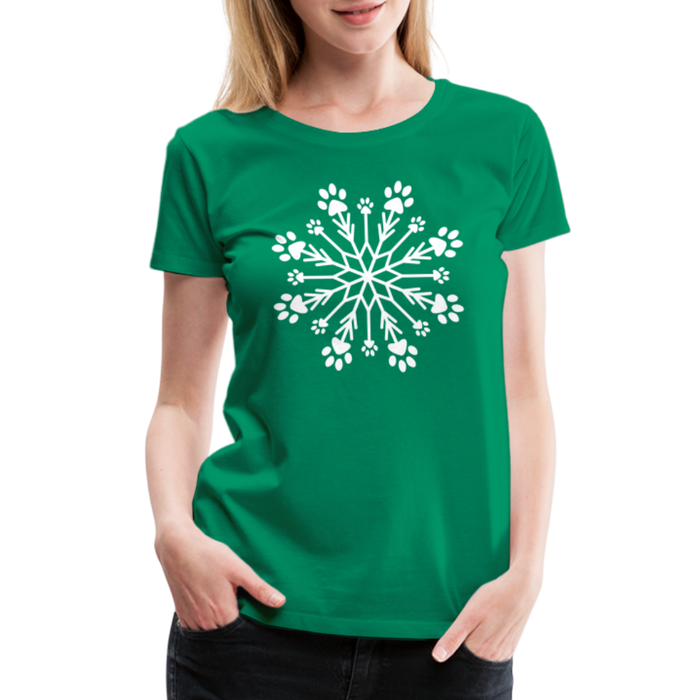 Paw Snowflake Premium T-Shirt - kelly green