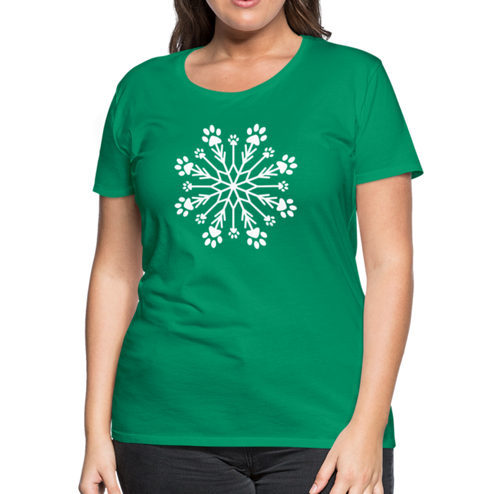 Paw Snowflake Premium T-Shirt - kelly green