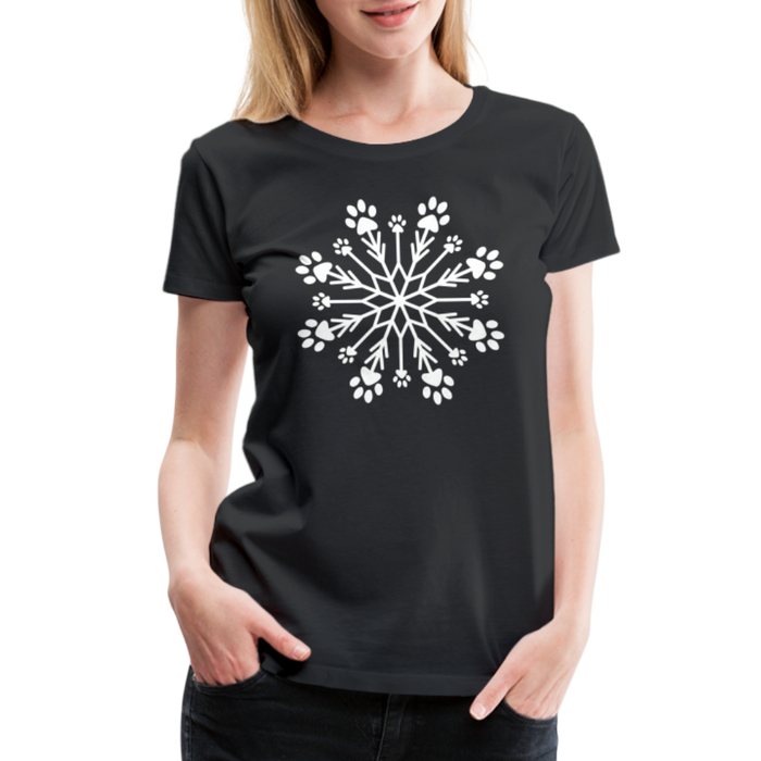 Paw Snowflake Premium T-Shirt - black