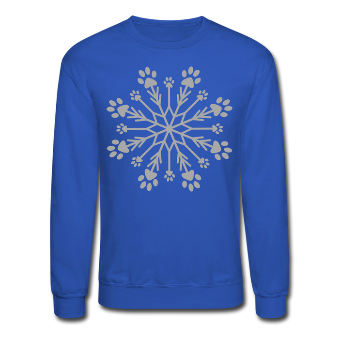 Paw Snowflake Sparkle Print Sweatshirt - royal blue