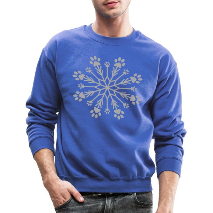 Paw Snowflake Sparkle Print Sweatshirt - royal blue