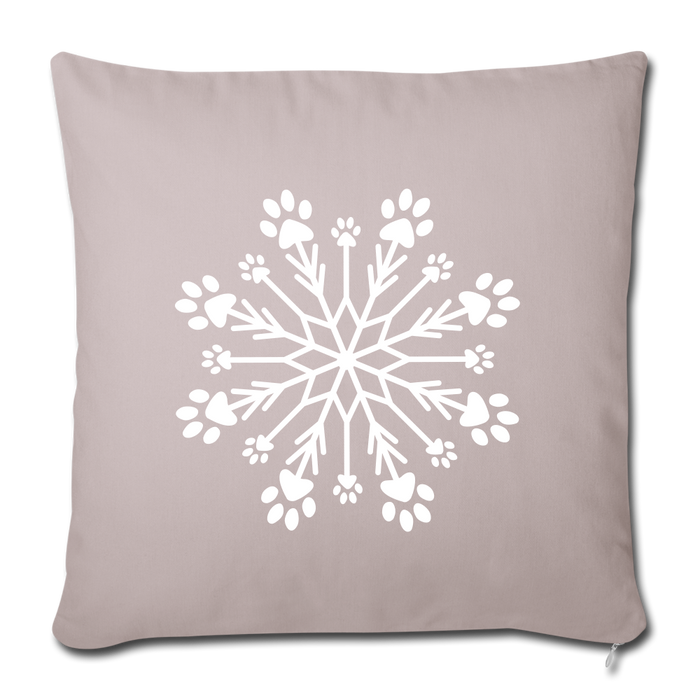 Paw Snowflake Throw Pillow Cover 18” x 18” - light taupe