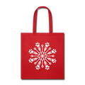 Paw Snowflake Tote Bag - red