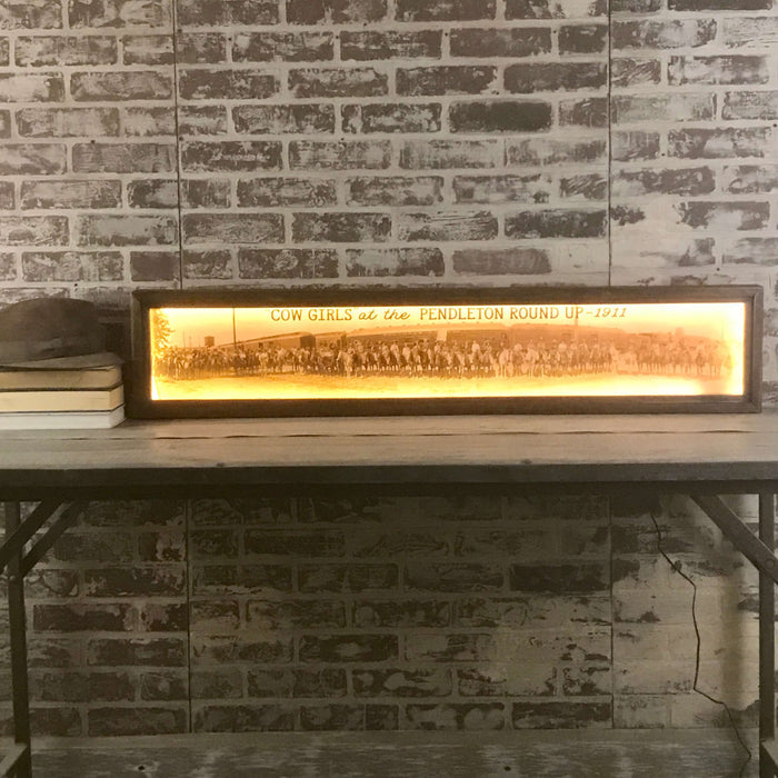 Pendleton Cowgirls Back Lit Frame: Light-On Product View