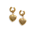 Puffed Heart Hoop Earrings