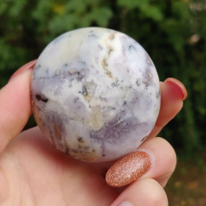 Purple Dendritic Opal  Palm Stone (#16)