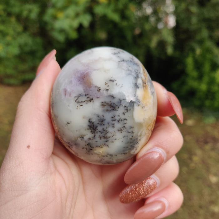Purple Dendritic Opal  Palm Stone (#6)