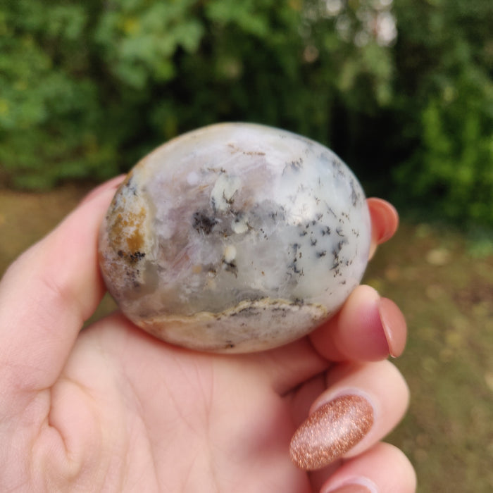Purple Dendritic Opal  Palm Stone (#6)