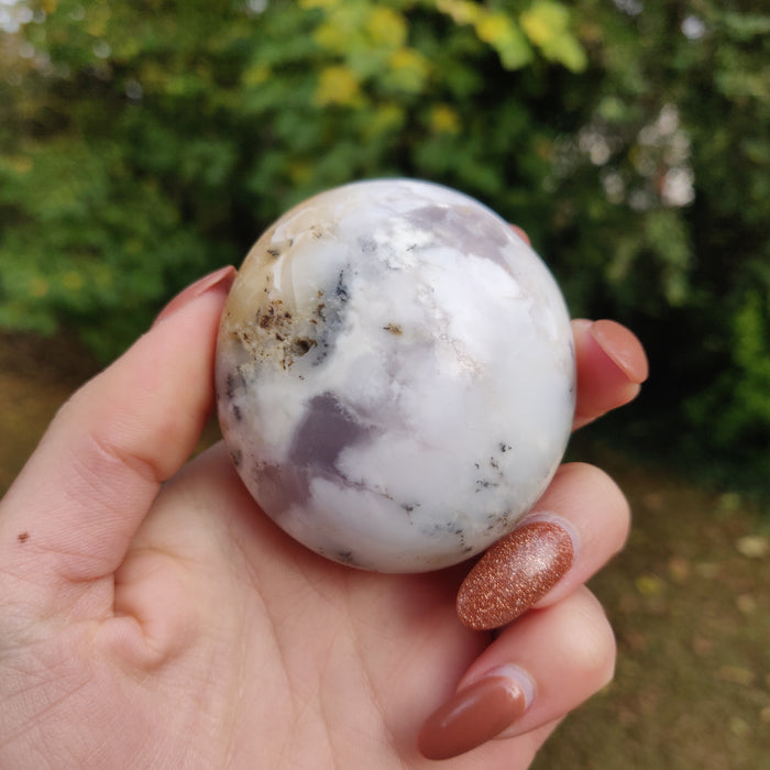Purple Dendritic Opal  Palm Stone (#8)