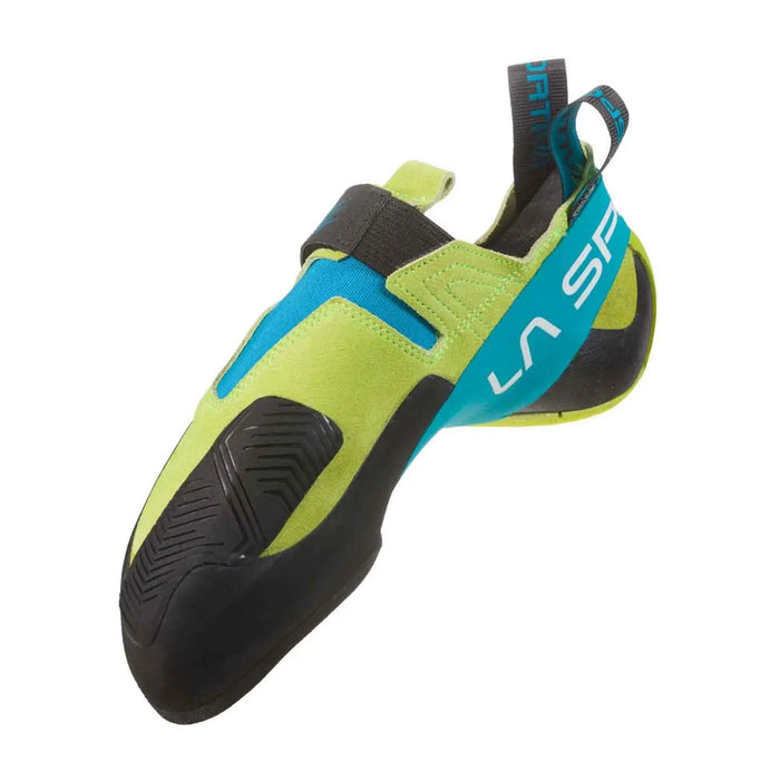 la sportiva python rock shoe 2019 lime green blue inside edge